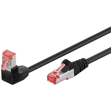 Goobay S/FTP CAT6 90° Derékszögű patch kábel 3m - Fekete (51545) kábel és adapter
