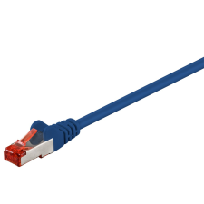 Goobay S/FTP CAT6 patch kábel 1m - Kék kábel és adapter