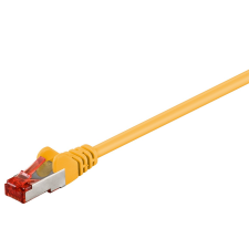 Goobay S/FTP CAT6 Patch kábel 25m - Sárga kábel és adapter
