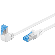 Goobay S/FTP CAT6a 90° Derékszögű Patch kábel 0.5m Fehér kábel és adapter