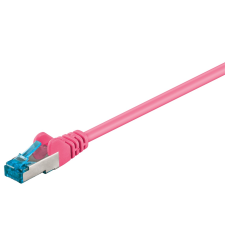 Goobay S/FTP CAT6a Patch kábel 1.5m - Magenta (95604) kábel és adapter