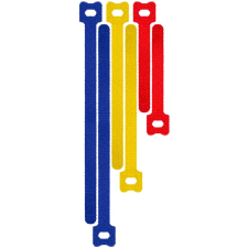 Goobay Tépőzáras kábel kötegelő 6db - Kék/Sárga/Piros (70687) asztali számítógép kellék