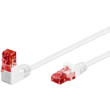 Goobay U/UTP CAT6 90° Derékszögű Patch kábel 0.5m Fehér kábel és adapter