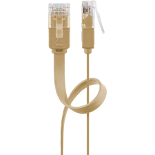 Goobay U/UTP CAT6 Lapos patch kábel 2m - Világosbarna (95884) kábel és adapter