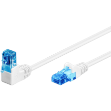 Goobay U/UTP CAT6a 90° Derékszögű patch kábel 10m - Fehér kábel és adapter