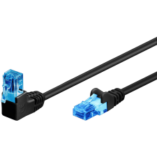 Goobay U/UTP CAT6a 90° Derékszögű patch kábel 1m - Fekete (51529) kábel és adapter