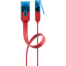 Goobay U/UTP CAT6a Lapos patch kábel 1m - Piros kábel és adapter