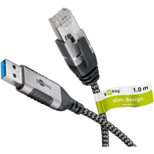 Goobay USB-A 3.2 Gen1 - RJ-45 Ethernet Adapterkábel 1m - Szürke (74393) kábel és adapter