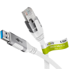 Goobay USB-A 3.2 Gen1 - RJ-45 Ethernet Átalakító kábel 5m - Fehér (74161)