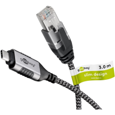 Goobay USB-C 3.2 Gen2 - RJ-45 Ethernet Adapterkábel 3m - Szürke (74404) kábel és adapter