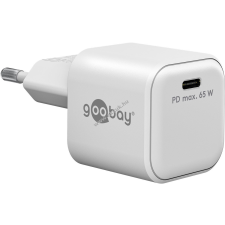 Goobay USB-C gyorstöltő PD, Power Delivery 65W, fehér mobiltelefon kellék