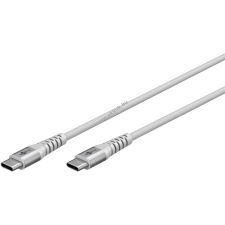 Goobay USB-C kábel, szövetborítás, fém csatlakozóval 3m, 60W, fehér mobiltelefon kellék