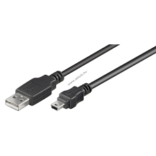 Goobay USB kábel 2.0 - mini USB 5pin csatlakozóval 1,5m fekete kábel és adapter