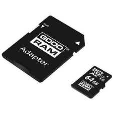 Goodram 64GB microSDXC Goodram UHS-I U1 C10 memóriakártya + adapter (M1AA-0640R12) memóriakártya