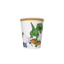 Gördeszkás dínó pohár - 250 ml, 8 db / csomag party kellék