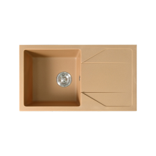  Gori szögletes egy medence + csepegtető gránit mosogató szifonnal bézs mosogatótálca