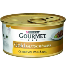 GOURMET GOLD Csirkével és májjal szószban nedves macskaeledel 12x85g macskaeledel