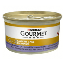  GOURMET GOLD Savoury Cake Báránnyal és zöldbabbal nedves macskaeledel – 12×85 g macskaeledel
