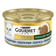  GOURMET GOLD Succulent Delights Óceáni hallal nedves macskaeledel 12x85g macskaeledel