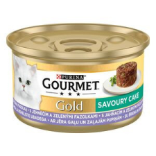 Gourmet GOURMET GOLD Savoury Cake Báránnyal és zöldbabbal nedves macskaeledel 85g macskaeledel