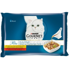 Gourmet Gourmet Perle Gravy Delight csirke és marha 4 x 85 g macskaeledel