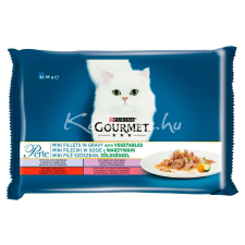GOURMET Perle borjú/vad/marha/pisztráng nedves macskaeledel 4x85g macskaeledel