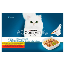 GOURMET PERLE GRAVY DELIGHT Csirkével/Marhával nedves macskaeledel 4x85g macskaeledel