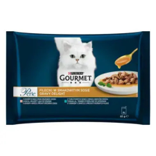 Gourmet Perle Gravy Delight lazaccal és tonhallal nedves macskaeledel 4*85gr macskaeledel