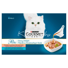 GOURMET PERLE GRAVY DELIGHT Lazaccal/Tonhallal nedves macskaeledel 4x85g macskaeledel
