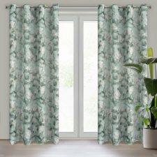Gracja sötétítő függöny magnólia virágokkal Menta/krémszín 140x250 cm lakástextília