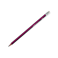  Grafitceruza HB háromszög radírral - Scool - fekete/pink ceruza