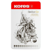  Grafitceruza készlet, fém doboz, háromszögletű, KORES "GRAFITOS", 12 különböző keménység