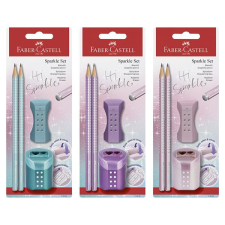  Grafitceruza szett FABER-CASTELL Sparkle gyöngyházfényű metál + hegyező és radír ceruza