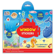 Grafix Újrahasználható 100 db-os ablakmatrica 2 db háttérrel, Óceán Grafix kreatív és készségfejlesztő