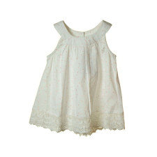 Grain de blé fehér, pöttyös baba ruha – 68 cm lányka ruha