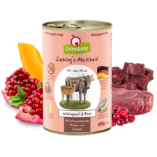 Granatapet Liebling´s Mahlzeit vadragu és marha konzerv 400 g 6db kutyaeledel