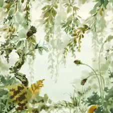 Grandeco Zöld jungle fali tapéta – természetes, trópusi levélmintás design tapéta, díszléc és más dekoráció