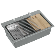 gránit mosogató MARC 110 WORKSTATION Grey Metallic mosogatótálca