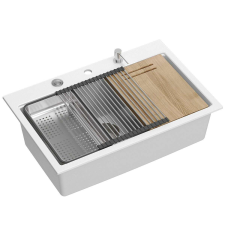  gránit mosogató MARC 110 WORKSTATION White mosogatótálca