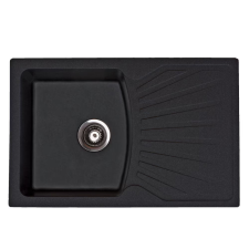  Gránit Mosogató Quadro Plus 770x500 Fekete Metalac mosogatótálca