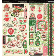 Graphic 45 Sunshine on my Mind Matrica Cardstock Sticker Set (2 ív) matrica