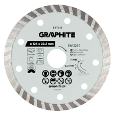Graphite Gyémánt vágókorong 125x22.2mm, turbo, száraz barkácsgép tartozék