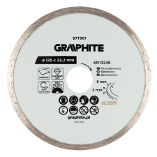 Graphite Gyémánt vágókorong 125x22.2mm, vizes barkácsgép tartozék