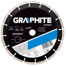 Graphite gyémánt vágókorong 230 x 22,2 mm, szegmentált, lézerhegesztett csiszolókorong és vágókorong