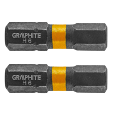 Graphite Torziós ütvecsavarozó bit, hatlapú, 6x25mm, 2db barkácsgép tartozék