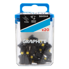 Graphite Torziós ütvecsavarozó bit TX15 x 25mm, 20db barkácsgép tartozék