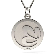  Gravírozott lótuszvirág mintás ezüst medállánc nyaklánc