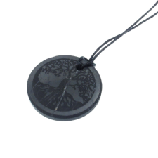  Gravírozott Shungit / Sungit  medál életfa 3cm medál