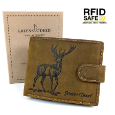GREEN DEED szarvas nyomatos, RFID védett nyelves bőr pénztárca AGA6002LT pénztárca