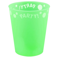  Green Fluorescent, Zöld micro prémium műanyag pohár 250 ml babaétkészlet